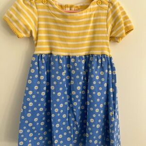 JoJo Maman Bebe Yellow and Blue Daisy Dress